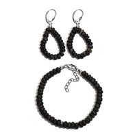 Doorbuster Peruvian Pink Opal Beaded Earrings and Bracelet (6-8In) in Platinum Over Sterling Silver 35.25 ctw