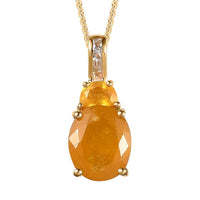 TLV Yellow Sapphire (FF), White Topaz Pendant Necklace (20 Inches) in Vermeil YG Over Sterling Silver 7.50 ctw