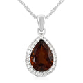 Cognac Topaz and Simulated Diamond Pendant Necklace 18-20 Inches in Sterling Silver 3.65 ctw - Sticky add to cart bar