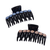 Set of 2 Resin, Multi Color Austrian Crystal Hair Claw Clip