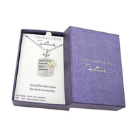 Best Memories Engraved Pendant Necklace 18 Inches in ION Plated YG and Stainless Steel