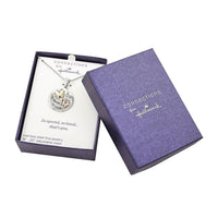Engraved Butterfly Pendant Necklace 18 Inches in ION Plated YG, RG and Stainless Steel