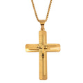 Cross Pendant Necklace s in ION Plated YG Stainless Steel - Sticky add to cart bar