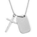 Cross with Bible Pendant Necklace 24-26 Inches in Stainless Steel - Sticky add to cart bar
