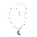 Agate Star Charm Pendant Necklace 16.5-18.5 Inches in Silvertone 30.00 ctw - Sticky add to cart bar