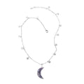 Agate Star Charm Pendant Necklace 16.5-18.5 Inches in Silvertone 32.50 ctw - Sticky add to cart bar