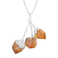 Brazilian Citrine Pendant Necklace 28-30 Inches in Silvertone 60.00 ctw - Sticky add to cart bar