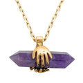 Amethyst Pendant Necklace 18.5-20.5 Inches in Goldtone 35.50 ctw - Sticky add to cart bar