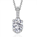 Moissanite Pendant Necklace 20 Inches in Platinum Over Sterling Silver 1.65 ctw - Sticky add to cart bar