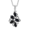 Midnight Sapphire 1.50 ctw Pendant Necklace 20 Inches in Stainless Steel - Sticky add to cart bar
