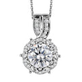 Moissanite Pendant Necklace 20 Inches in Platinum Over Sterling Silver 2.00 ctw - Sticky add to cart bar