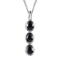 Midnight Sapphire Pendant Necklace 20 Inches in Stainless Steel 5.20 ctw - Sticky add to cart bar