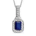 Tanzanian Blue Spinel (DF) and White Zircon Pendant Necklace 20 Inches in Platinum Over Sterling Silver 1.50 ctw - Sticky add to cart bar