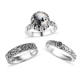 Artisan Crafted White Buffalo Set of 3 Stackable Ring in Sterling Silver 4.10 ctw - Sticky add to cart bar