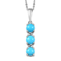 Premium Sleeping Beauty Turquoise Pendant Necklace 20 Inches in Platinum Over Sterling Silver 1.50 ctw - Sticky add to cart bar