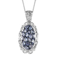 Tanzanite Cluster Pendant Necklace 20 Inches in Platinum Over Sterling Silver 3.00 ctw - Sticky add to cart bar