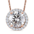 Moissanite Pendant Necklace 20 Inches in Vermeil Rose Gold Over Sterling Silver 2.70 ctw - Sticky add to cart bar