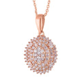Natural Pink Diamond I3 Cluster Pendant Necklace 16-18 Inches in Vermeil Rose Gold Over Sterling Silver 0.50 ctw - Sticky add to cart bar