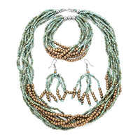 3 Piece Set -  Stone Bracelet and Stone Necklace and Earring  Sterling Silver