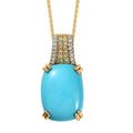 Sleeping Beauty Turquoise and Multi Gemstone Pendant Necklace in Sterling Silver - Sticky add to cart bar