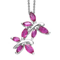 Premium Montepuez Ruby Butterfly Pendant Necklace 20 Inches in Platinum Over Sterling Silver 1.65 ctw - Sticky add to cart bar