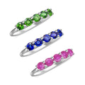 Doorbuster Madagascar Blue Sapphire (DF), Natural Chrome Diopside, Niassa Ruby Set of 3 Ring in Platinum Over Sterling Silver 3.75 ctw - Sticky add to cart bar