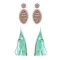 Set of 2 Seed Beaded Dangle Earrings in Goldtone - Sticky add to cart bar