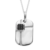 Thai Black Spinel Pendant Necklace 20 Inches in Platinum Over Sterling Silver 0.10 ctw