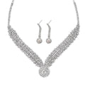 Austrian Crystal Crystal Collar Necklace and Earrings in Silvertone - Sticky add to cart bar