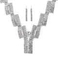 Austrian Crystal Royale Necklace and Earrings in Silvertone - Sticky add to cart bar