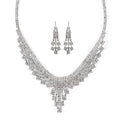 Austrian Crystal Timeless Shine Necklace 20-22 Inches and Earrings in Silvertone - Sticky add to cart bar