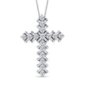Moissanite Cross Pendant Necklace (20 Inches) in Platinum Over Sterling Silver 1.40 ctw - Sticky add to cart bar