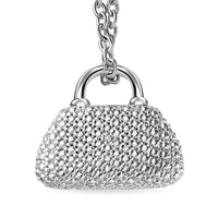Diamond Accent Wallet Pendant in Platinum Over Copper with Stainless Steel Necklace 20 Inches