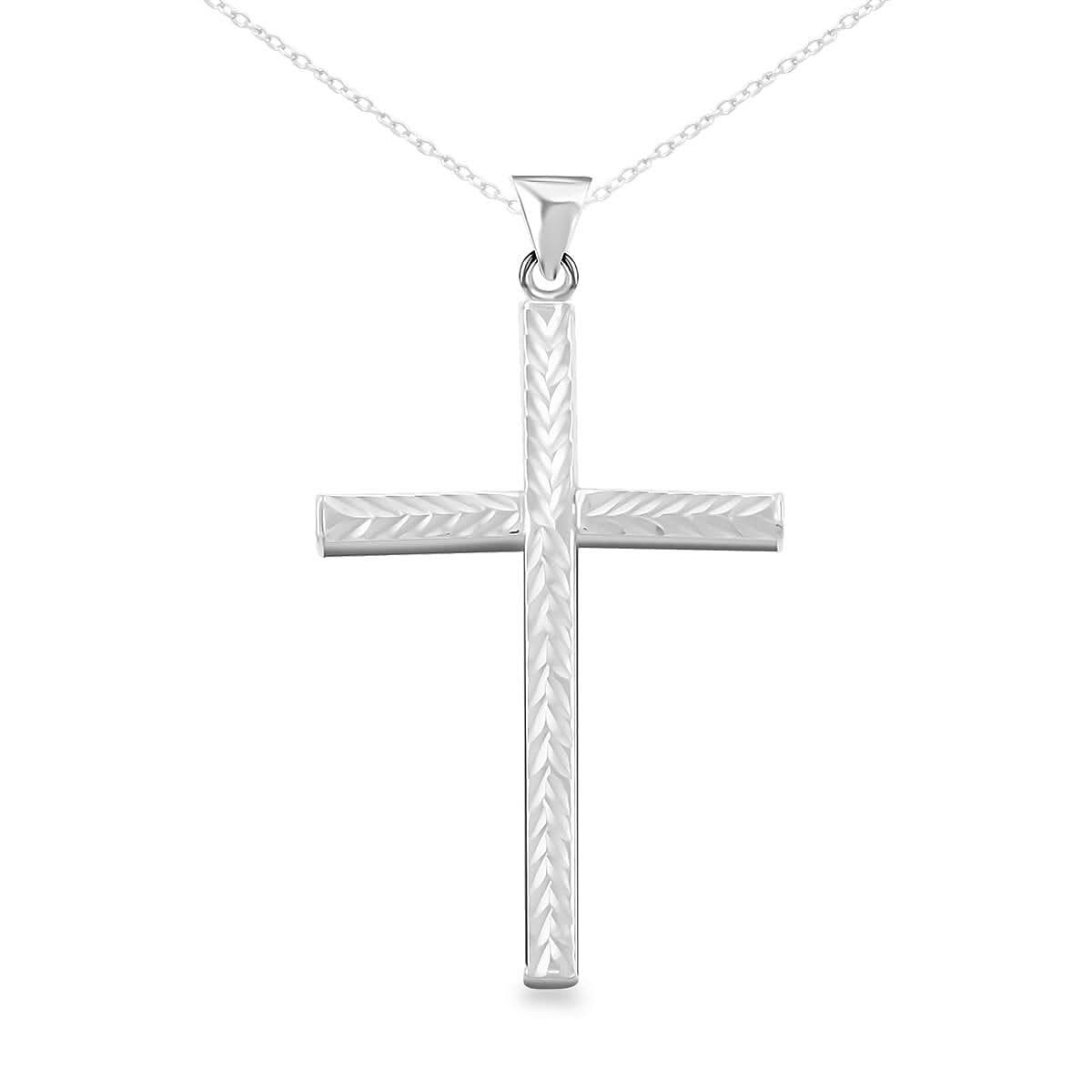 Sterling Silver Cross Pendant Necklace (18 Inches) (3.55 g)