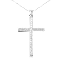 Sterling Silver Cross Pendant Necklace (18 Inches) (3.55 g)