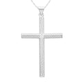Sterling Silver Textured Cross Pendant Necklace 18 Inches 2.55 Grams - Sticky add to cart bar