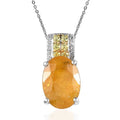 Yellow Sapphire (FF) and Multi Gemstone Pendant Necklace 20 Inches in Platinum Over Sterling Silver 12.20 ctw - Sticky add to cart bar