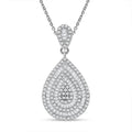 Doorbuster Diamond Pendant Necklace 18 Inches in Platinum Over Sterling Silver 1.00 ctw - Sticky add to cart bar
