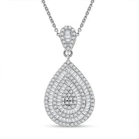 Doorbuster Diamond Pendant Necklace 18 Inches in Platinum Over Sterling Silver 1.00 ctw