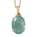 One Time Only Premium Grandidierite (Ovl), Diamond Pendant Necklace (20 Inches) in Vermeil YG Over Sterling Silver 9.80 ctw - Sticky add to cart bar