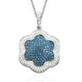 Blue and White Austrian Crystal Pendant Necklace 18 Inches - Sticky add to cart bar