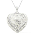 White Austrian Crystal Heart Pendant Necklace 18 Inches in Silvertone - Sticky add to cart bar