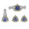 Trillion Tanzanite & Yellow Sapphire