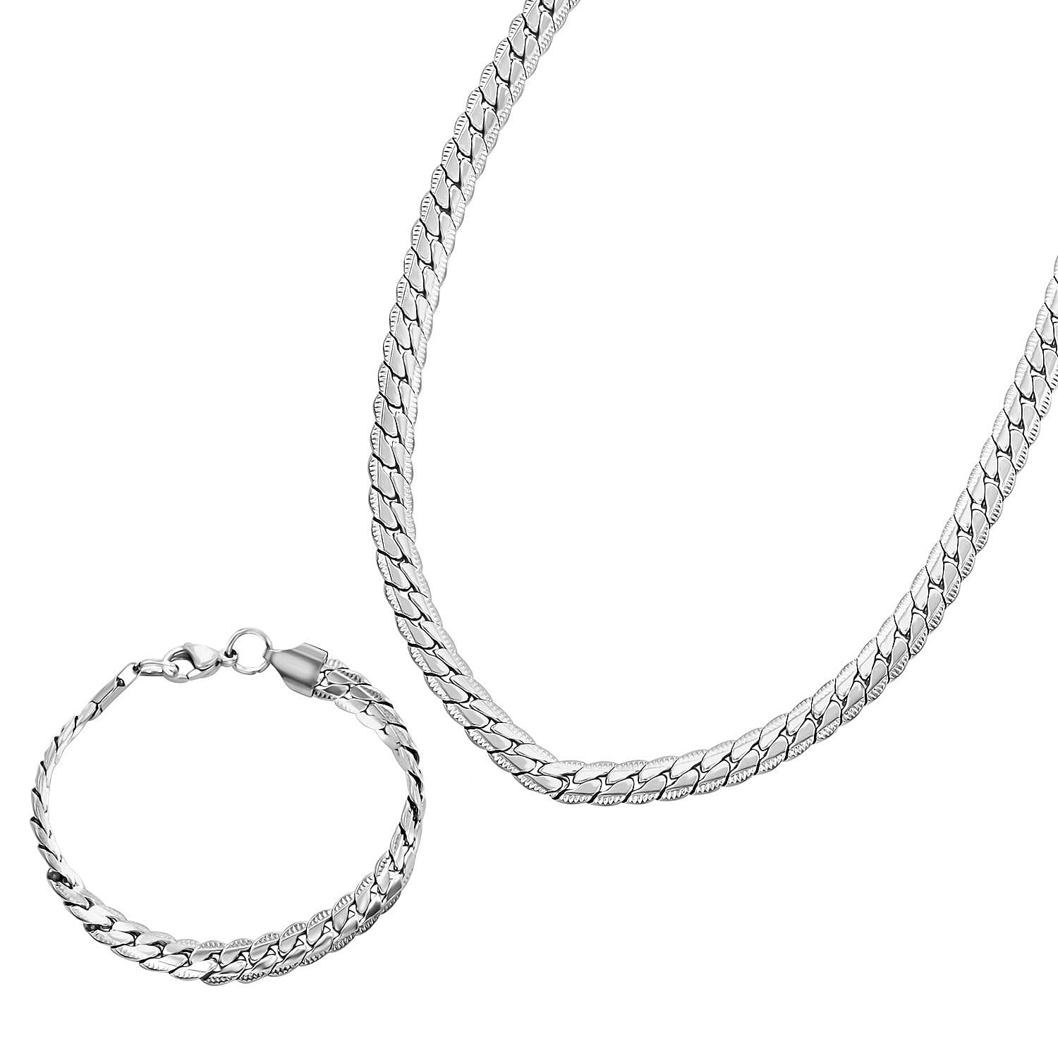 Stainless Steel Bracelet and Necklace