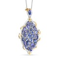 Tanzanite Elongated Pendant Necklace 20 Inches in 14K YG Over and Platinum Over Sterling Silver 4.65 ctw - Sticky add to cart bar