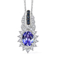 Tanzanite and Multi Gemstone Pendant Necklace 20 Inches in Platinum Over Sterling Silver 1.95 ctw - Sticky add to cart bar