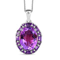 TLV African Amethyst Pendant Necklace (20 Inches) in Platinum Over Sterling Silver 11.00 ctw - Sticky add to cart bar