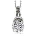 TLV Moissanite (Rnd 10 mm), Red Sapphire Pendant Necklace (20 Inches) in Platinum Over Sterling Silver 4.50 ctw - Sticky add to cart bar