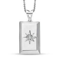 Diamond Accent Bar Pendant Necklace 20 Inches in Platinum Over Sterling Silver