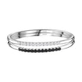 Set of 2 Thai Black Spinel and White Zircon Bangle Bracelet in Stainless Steel (6.50 In) 3.85 ctw - Sticky add to cart bar